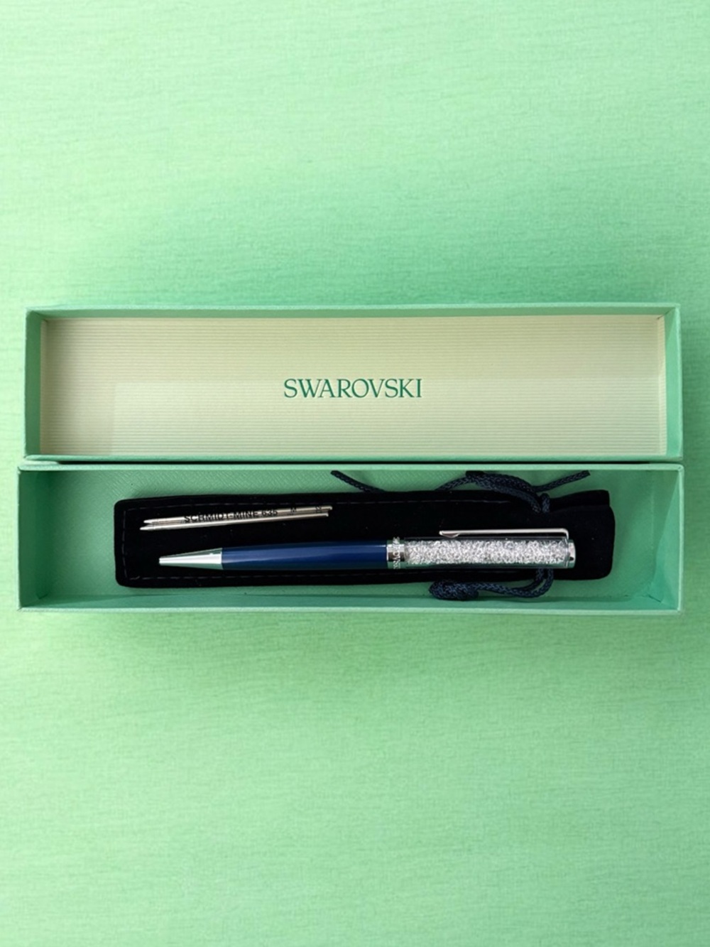 ⚡️Swarovski•Navy Blue Crystal Top Ballpoint Pen w/ refills